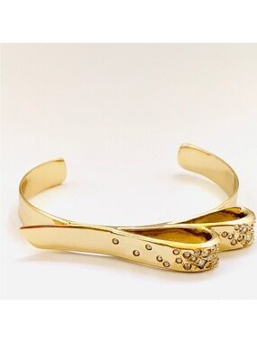 ALEXIS BITTAR • New Rare Ribbon Bracelet Swarovski Crystal Dusted Cuff Bracelet